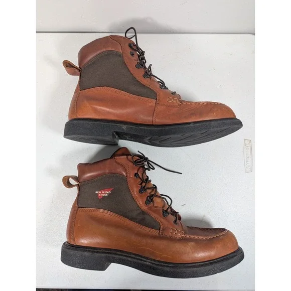 Red Wing 403 Boots Men 15 Moc Toe Leather And Canvas US‎ 2005 Vintage Work Chore